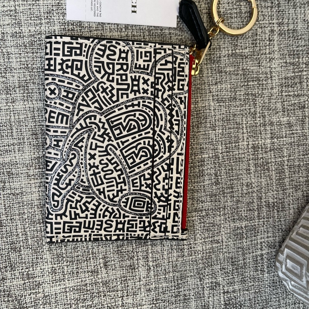 $69 Price per piece Coach Disney Mickey Mouse X Keith Haring Mini ID Case Card - Picture 4 of 12